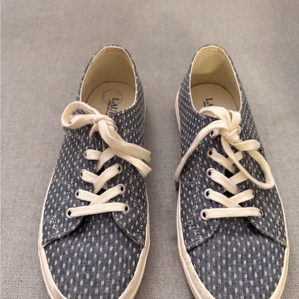 Lauren Ralph Lauren Navy Sneakers with Cream Accents - Picture 6 of 6